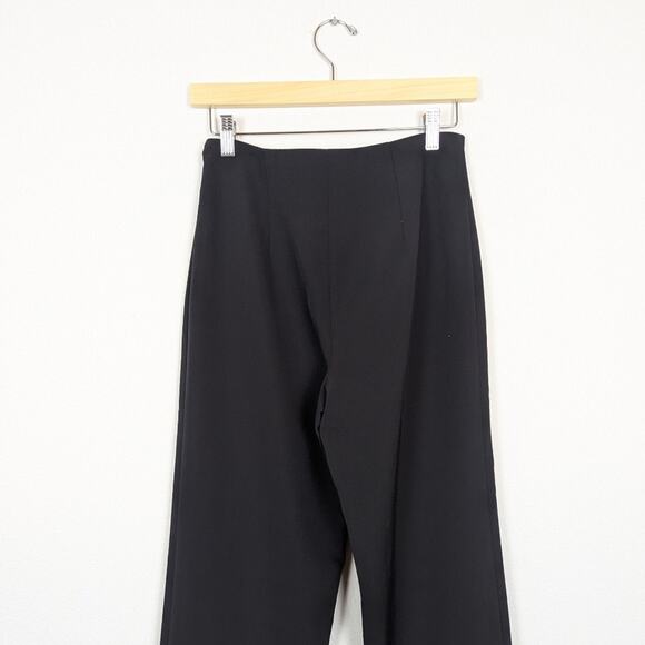Jonathan Simkhai Black Chase Split Leg Crepe Flare Pants Size 4 - Picture 5 of 9
